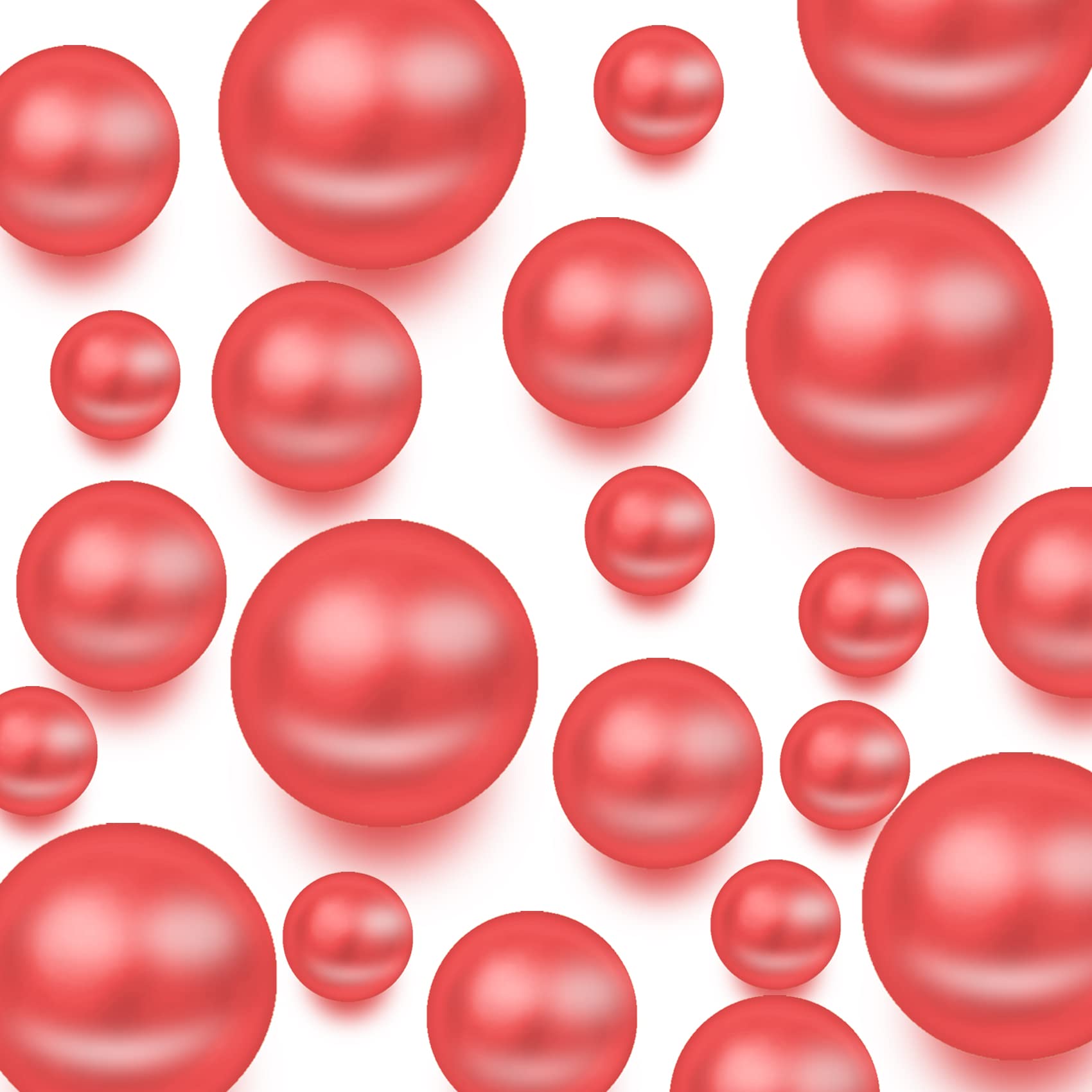 NideenNideen Pack of 120 Faux Pearls, 8/14/20 mm Floating Beads, Decorative Beads for Vase Fillers, G Lingy Beads Without Hole, Mixed Sizes, Loose Plastic Beads for DIY Jewellery (Red)