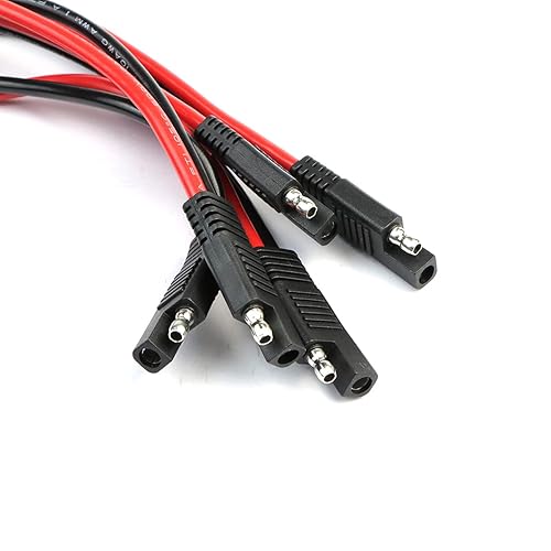 Miniatura 7 de Paquete de 5 mazos de cables de desconexión rápida de calibre 14, conector SAE, cable de plomo bala para motocicleta, barco, coche, tractor, 12