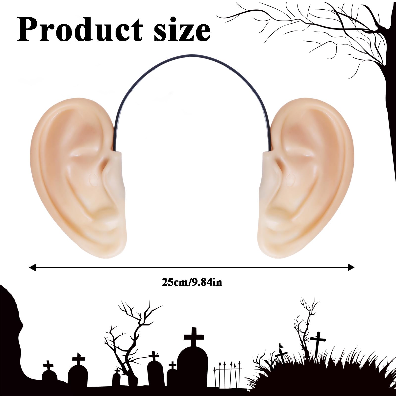 Ngdhkd 2 Pcs Giant Fake Ears Pig Ears Headband With Sausage Mouth Big Mouth Human Funny Costume Accessories for Halloween Christmas Party Cosplay