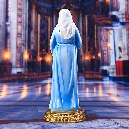 Miniatura 5 de Toyvian Figura de la Natividad de María, estatua religiosa embarazada de María, adorno de escritorio para mesa de Navidad, chimenea, centro de mesa