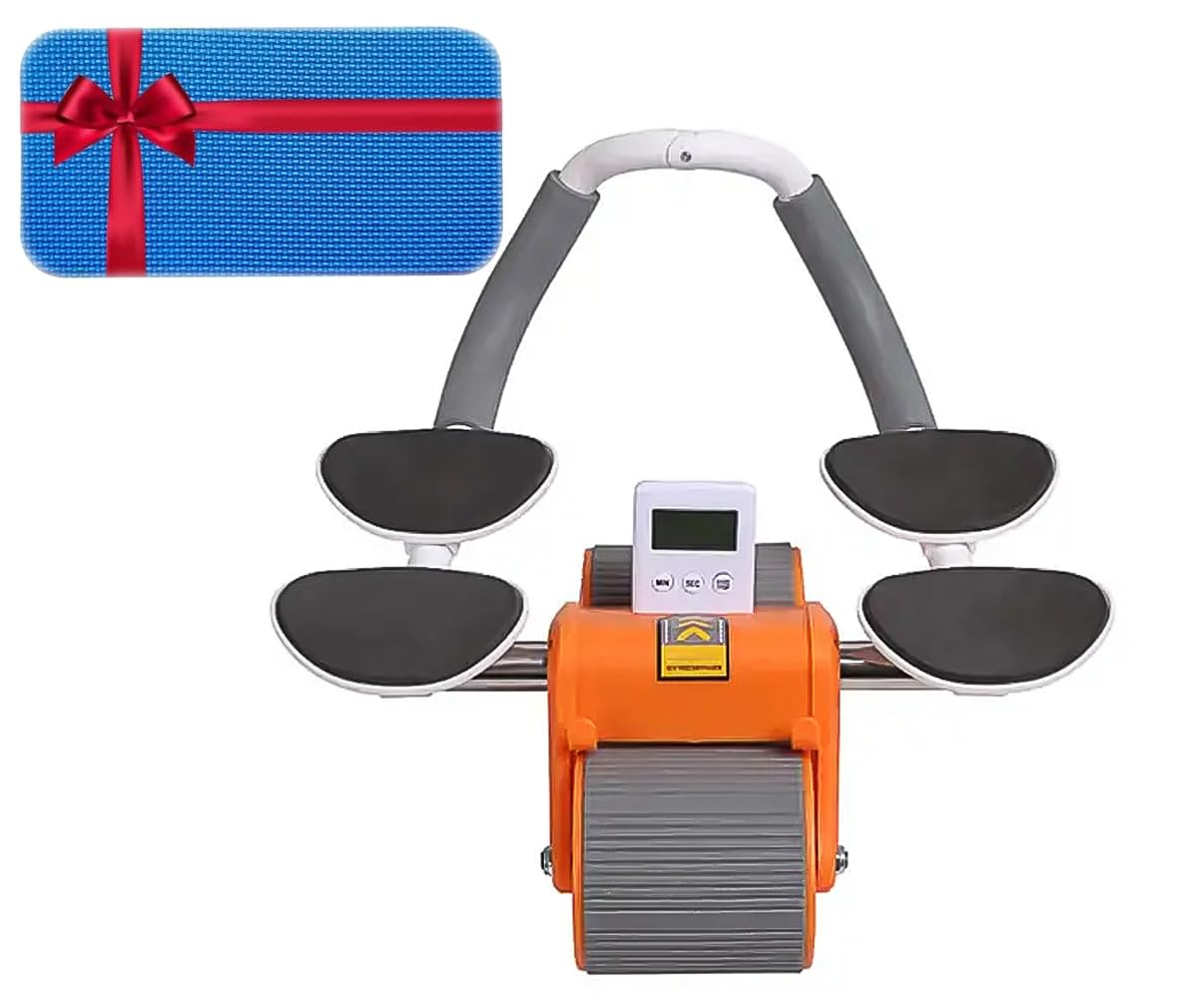 Automatic Rebound Elbow Support Abdominal Exercise Wheel, Tummy Control Abdominal Muscle Trainer, Fitness Equipment, Abdominal Roller with Knee Pad