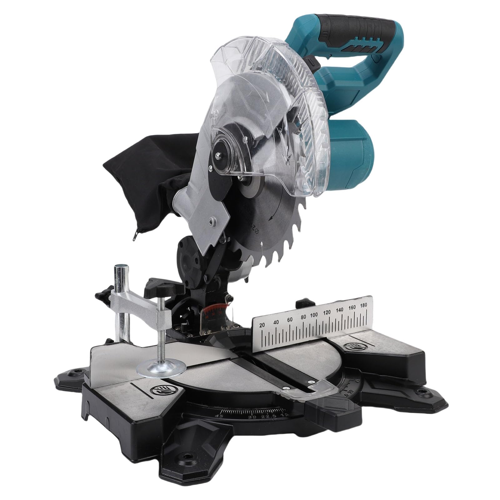 SIXRUN Sierra Ingletadora Eléctrica Sierra Ingletadora Inalámbrica con Motor sin Escobillas Hoja 24T de 8 Pulgadas 3600 RPM Diseño Deslizante Biselado de 0 a 45 Grados para Carpinteros de Renovación