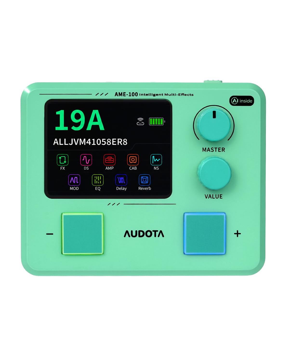 AME‑100 Multi‑FX Prozessor für E-Gitarre – mit KI, 147 Effekte, 55 Amp Models, IR Support