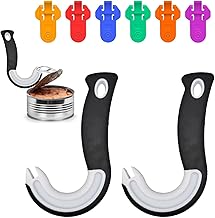 2 Piece Ring Opener Set, Help for Arthritis Can Opener with 6 Pieces Easy Manual Can Opener, Portable J Jar Opener for Weak Hands Can Openers That Work (Multi-Colour)