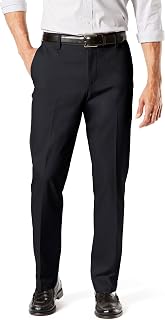 Dockers Men's Straight Fit Signature Lux Cotton Stretch Khaki Pants - Creased, Wrinkle-Free Comfort