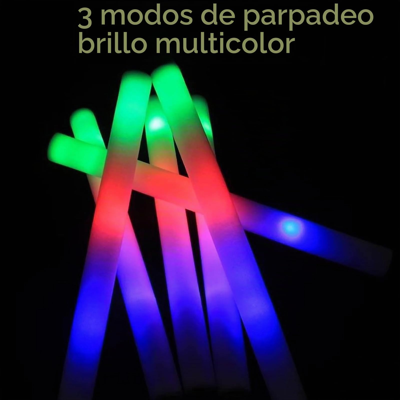 Palos de Espuma Luminosos, 40pcs Palos de Espuma LED,Barras Luminosas Fluorescentes Palos Luminosos para Fiestas 3 Modos,para Cumpleaños y Festejos