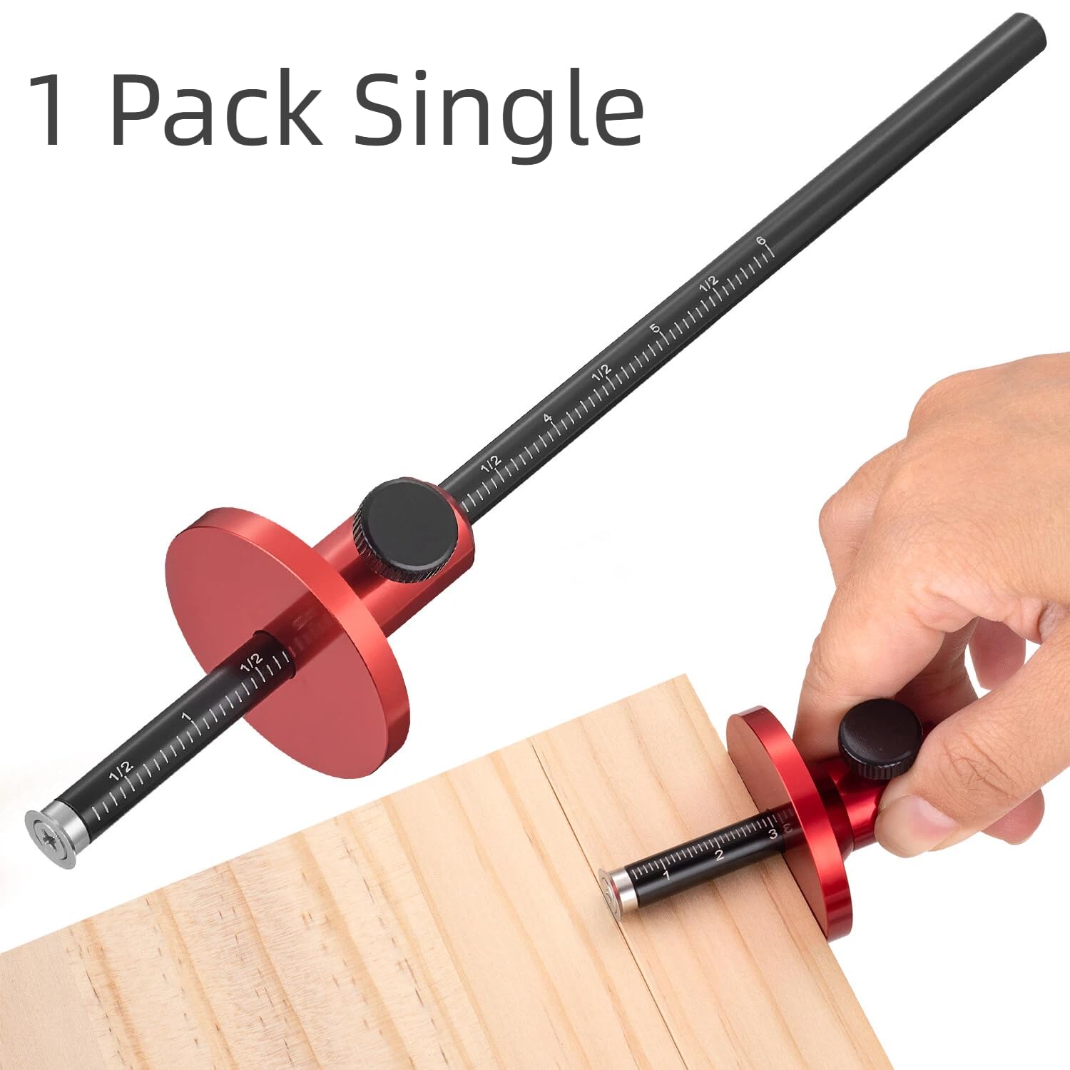 Euro Wheel Marking Gauge for Woodworking,Aluminum Alloy Wood Measuring Tools with Graduated Inch & MM Scale Precision Wood Scribing Marking Tool for Carpentry — Amazon image 7