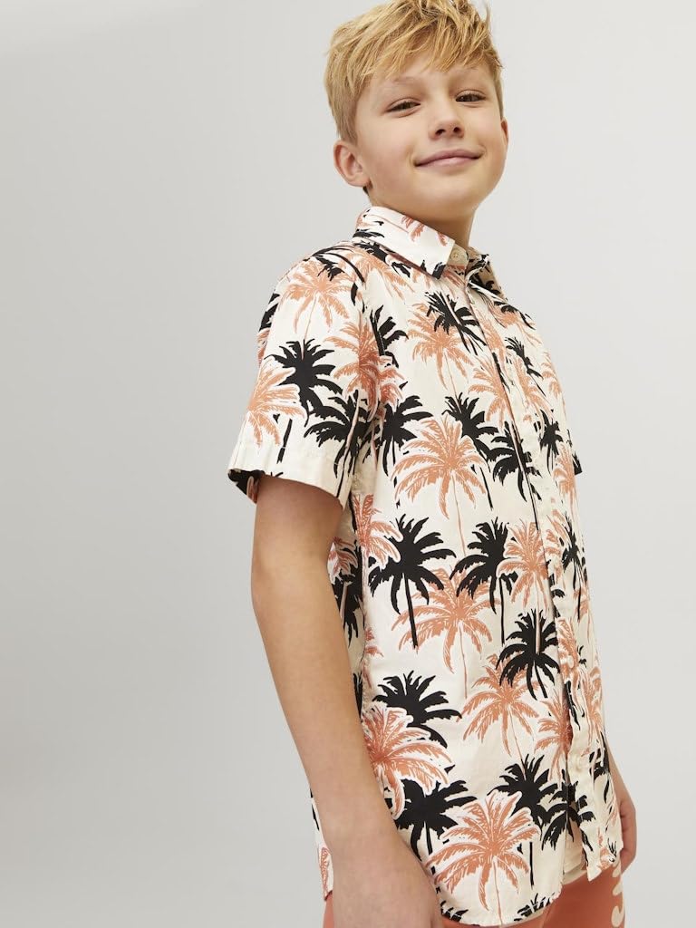 JACK&JONES JUNIOR Jorjoshua Aruba AOP Shirt SS Jnr Camisa de Manga Corta Niños (Pack de 1)