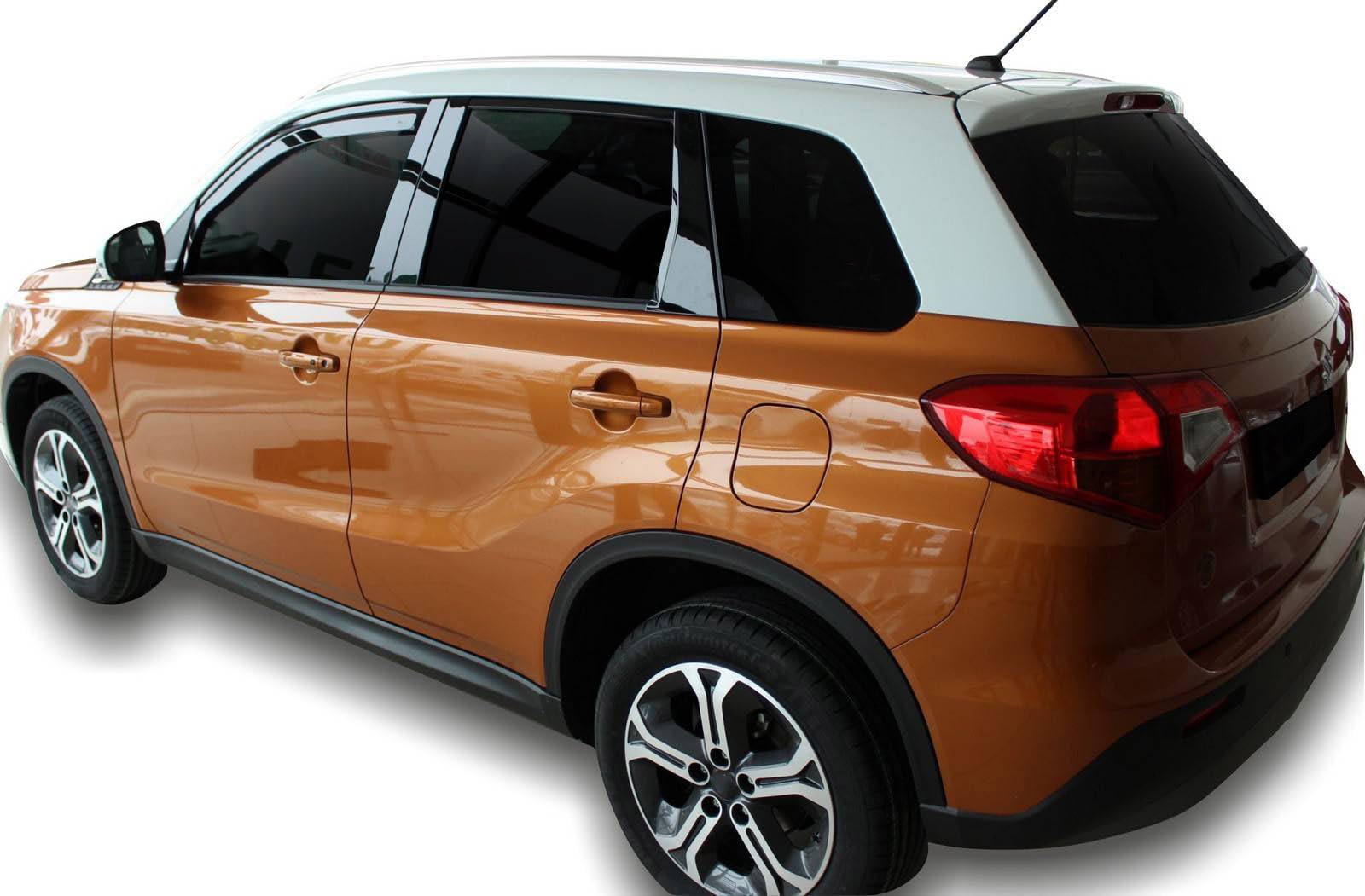 J&J AUTOMOTIVE Deflettori d'Aria per Suzuki Vitara 4 Dal 2015, Set da 4 Pezzi, Nero Fumé Oscurato Heko