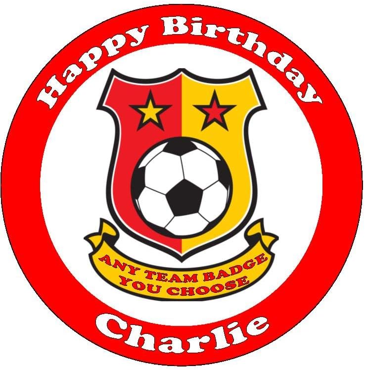 Choose Your Football Team Personalised Easy Peel Cake Topper Round (Badge only)