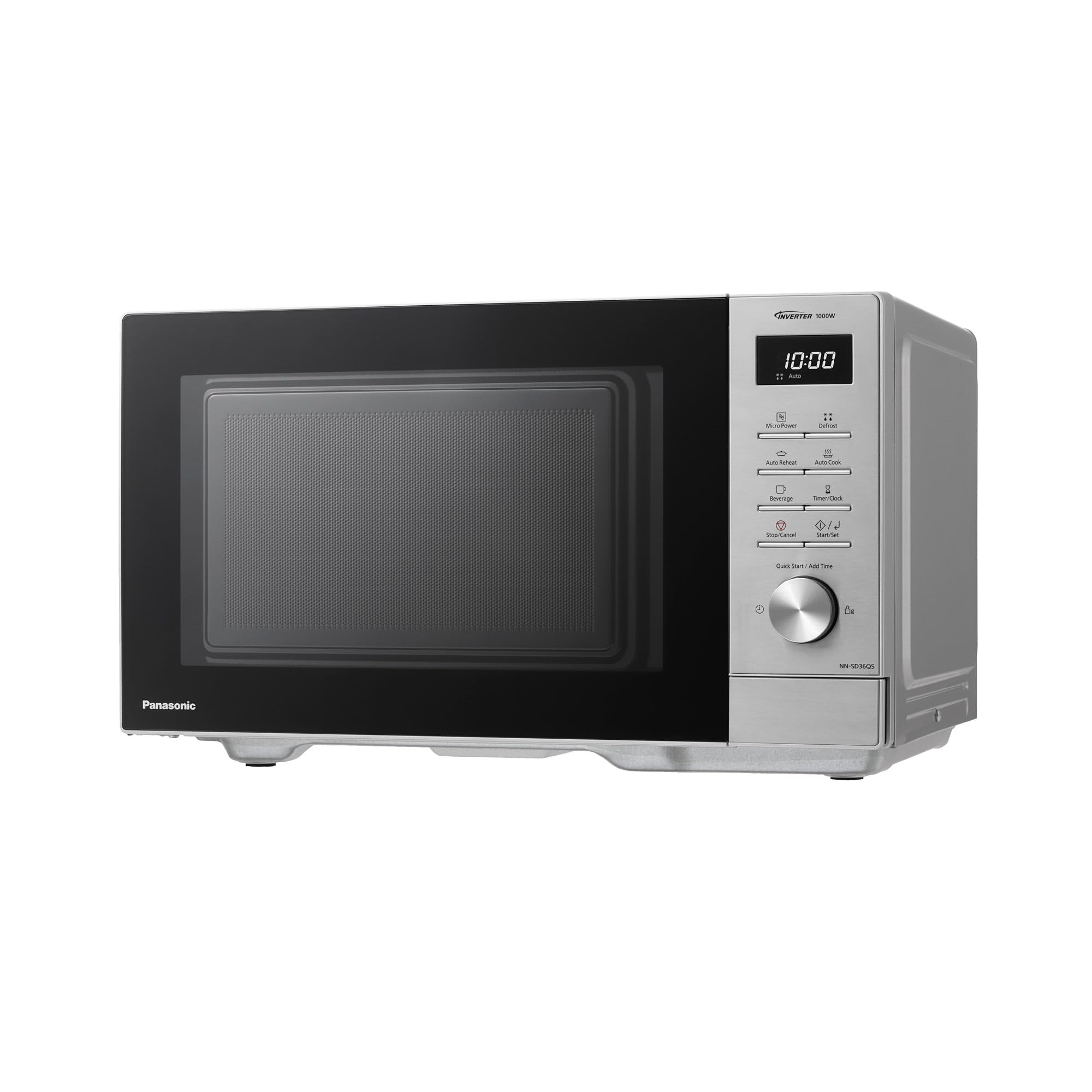 Panasonic NN-SD36QSEPG 29L Four à Micro-Ondes Solo en acier inoxydable, 1000W, Décongélation Automatique, 11 Programmes Automatiques, Molette