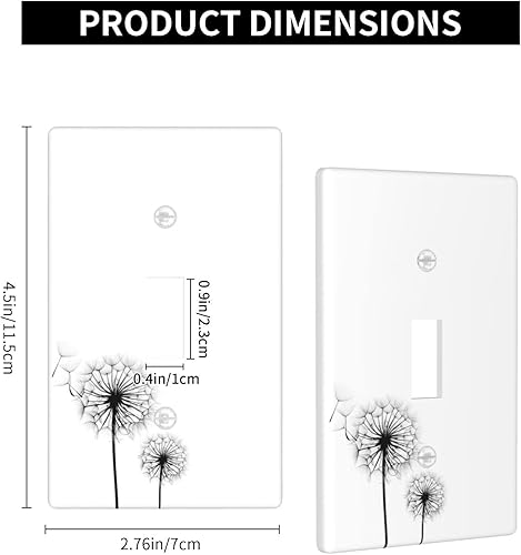 Miniatura 4 de Placa de pared de diente de león, cubierta decorativa para interruptor de luz de una sola banda, 1 cuadrilla, para adolescentes, niñas, cocinas,