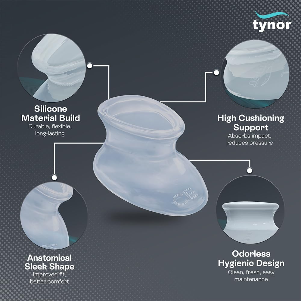 TYNOR Toe Separator Silicone, White, Small, 1 Pair 1