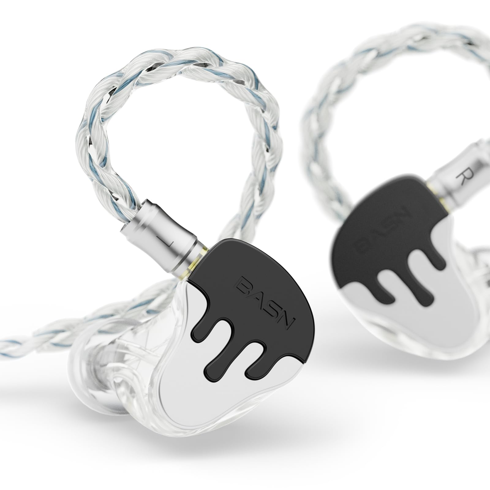 BASN BmasterX in Ear Audio Monitor, Hybrid 6 Drivers IEM Earphones with Crystal Clear Sound, Detachable Cable Plus Carrying Case Fit Kit for Musician,