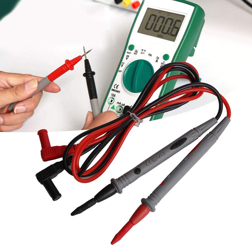 Nikou Puntali Tester Multimetro, 2 Pezzi AC/DC 1000V 20A Puntale per Test Multimetro in Silicone, Sonda di Prova, Elettronico Tester Misuratore Digitale Puntali Cavi per Elettricisti