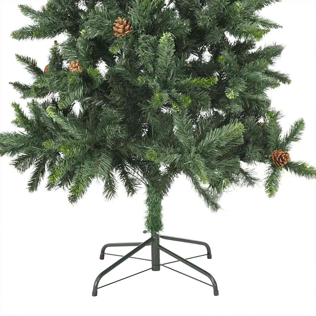 Sztuczna choinka z oświetleniem, bombkami, 210 cm zielona, imitacja sosny, 1060 gałązek, 300 diod LED, do świątecznej dekoracji