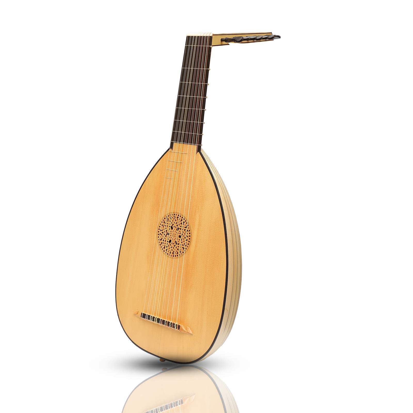 Renaissance Lute Deluxe, sinistro 8 corsi, acero