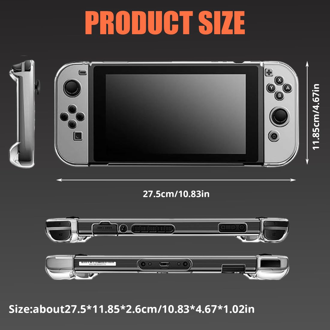 GXGM 1 Pcs para Funda Nintendo Switch 2 Transparente de TPU,Utilizado para Juegos Switch 2 Funda,Funda Protectora Rígida para PC,Carcasa Dividida