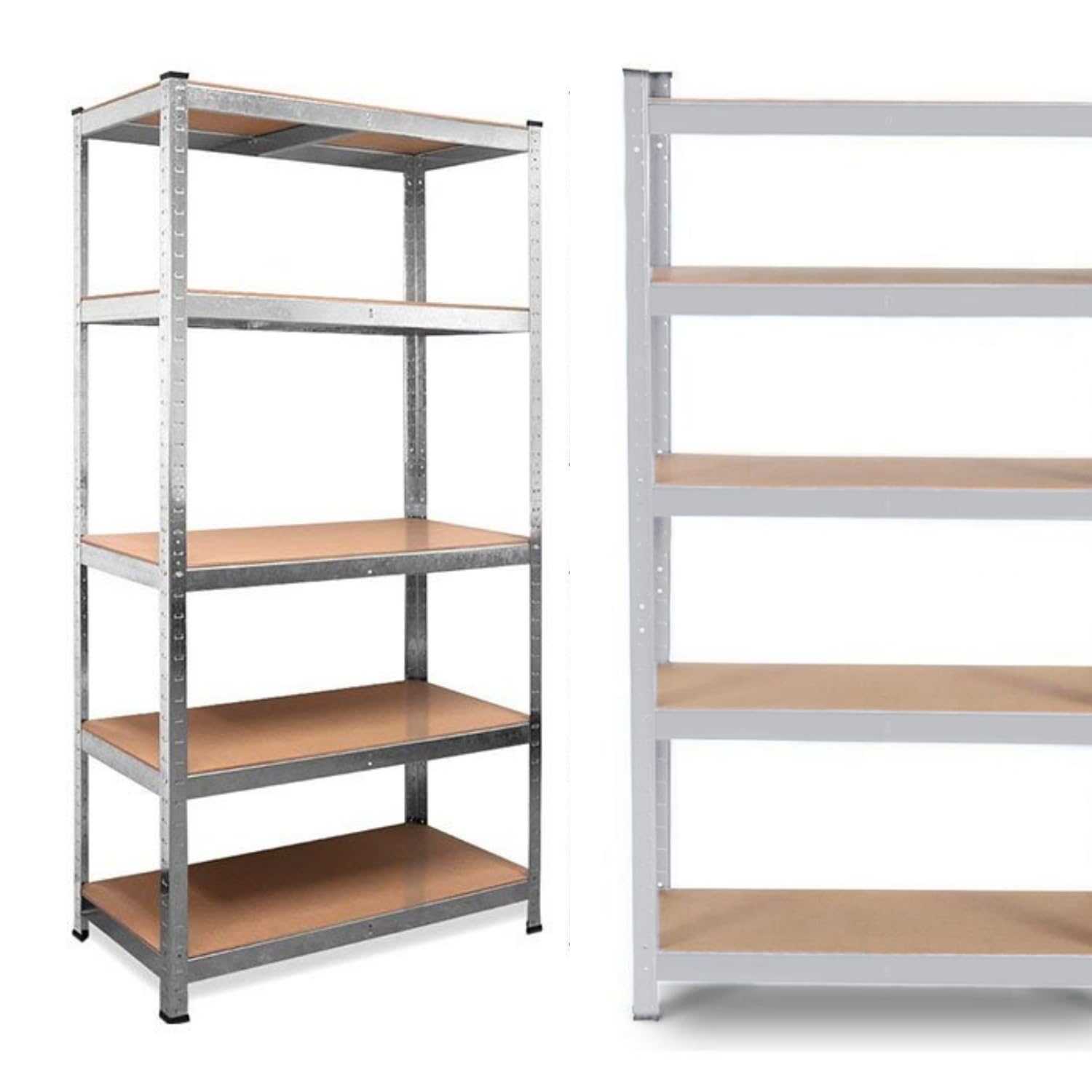 Samuel Alexander Silver Garage Shelving 90Cm Wide & 180Cm High Heavy Duty 5 Tier Multipurpose Storage Shelves Boltless Metal Racking Unit/Warehouse Storage