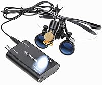 Vista 4 de BoNew 3.5 lupas de vidrio + lámpara de cabeza de 5 W con clip en caja de aluminio (color negro)