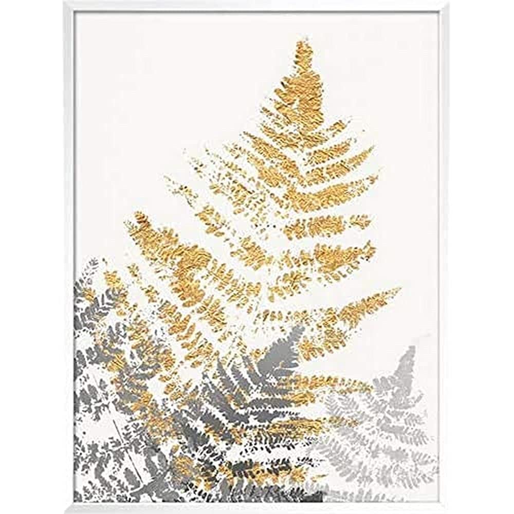 International Graphics - Framed art print - SARA Design - ''Blattgold III''- 31 x 41 cm - Frame Color: White - Series ATHOS