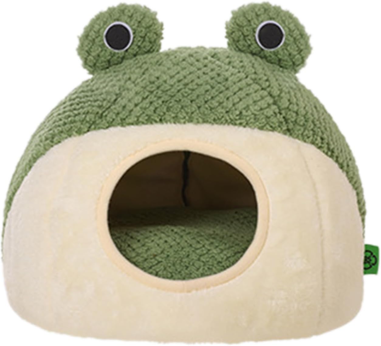 review Cartoon Frog Shape Pet Cat Bed Warm Cat Cushions Cat House Warm Cat Basket Dog Cat Nest Kennel for Small Dog Cat, 40*37cm, Green