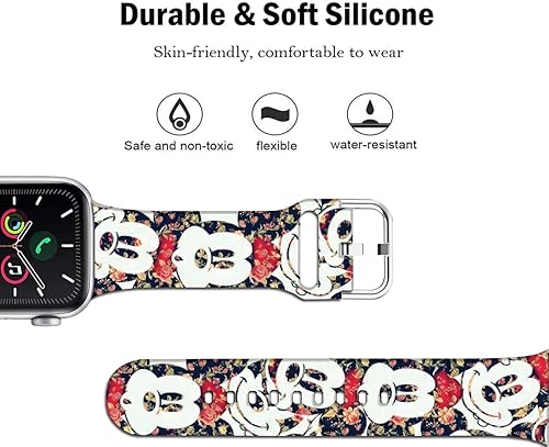 Miniatura 3 de Compatible con Apple Watch Band Mouse Theme de 1.496 pulgadas1.575 pulgadas1.614 pulgadas1.654 pulgadas (Serie 10), correa de silicona suave, bonita