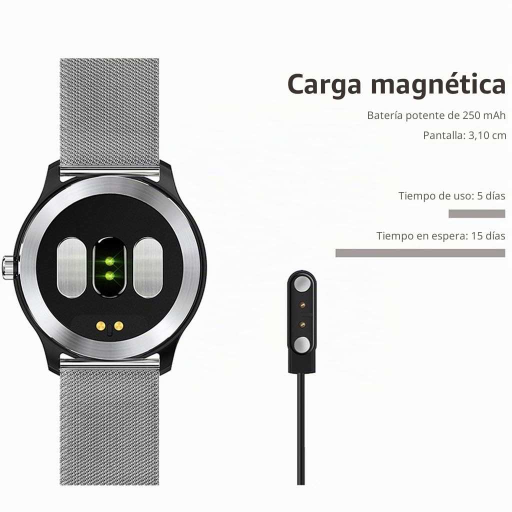PPG + ECG Smart Watch Rastreador de Fitness, Monitor de Ritmo cardíaco Seguimiento de la presión de la presión Arterial, Contador de podómetro a Prueba de Agua for Android iOS, Mujeres Mujeres