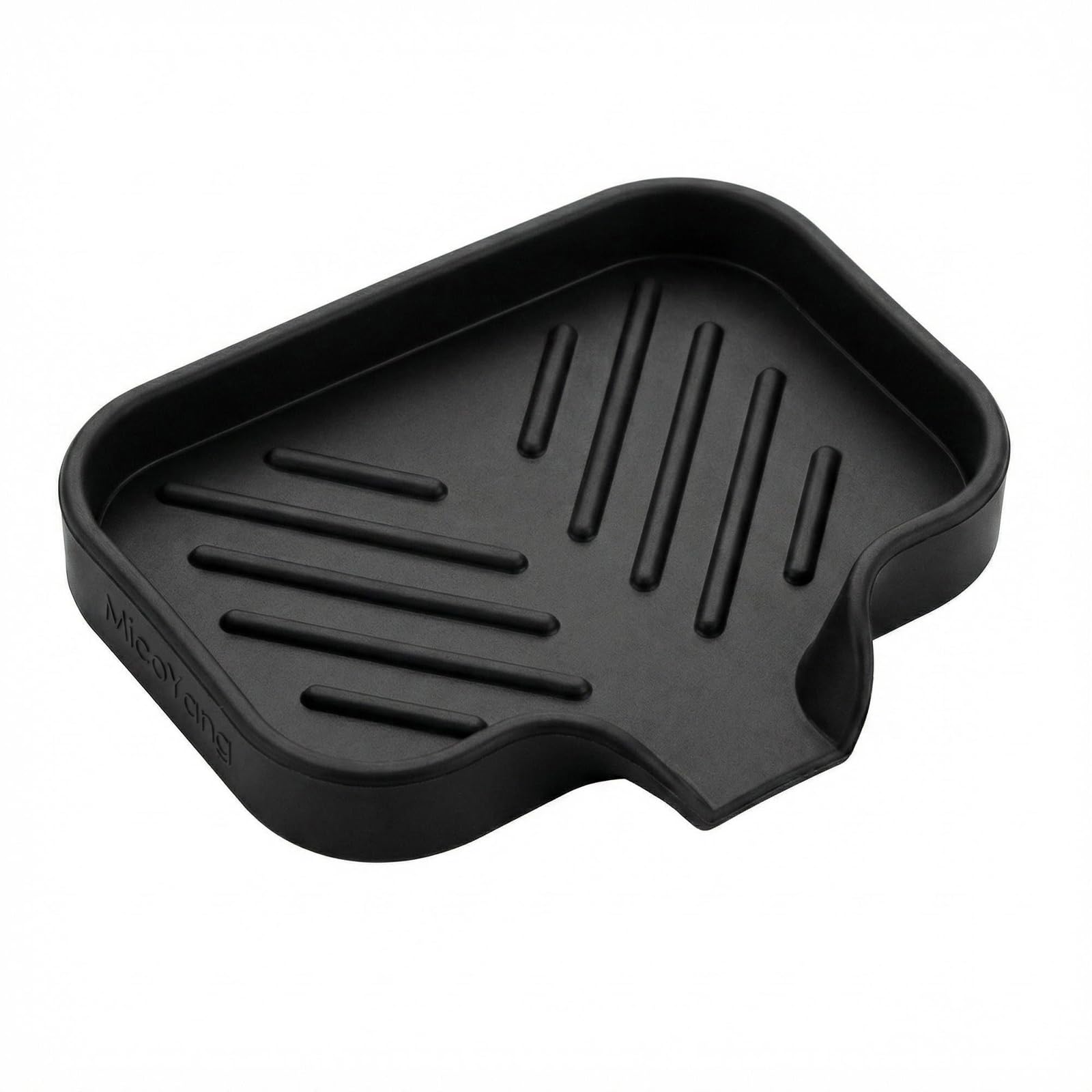 Black Silicone Soap Dish with Drain Spout U464