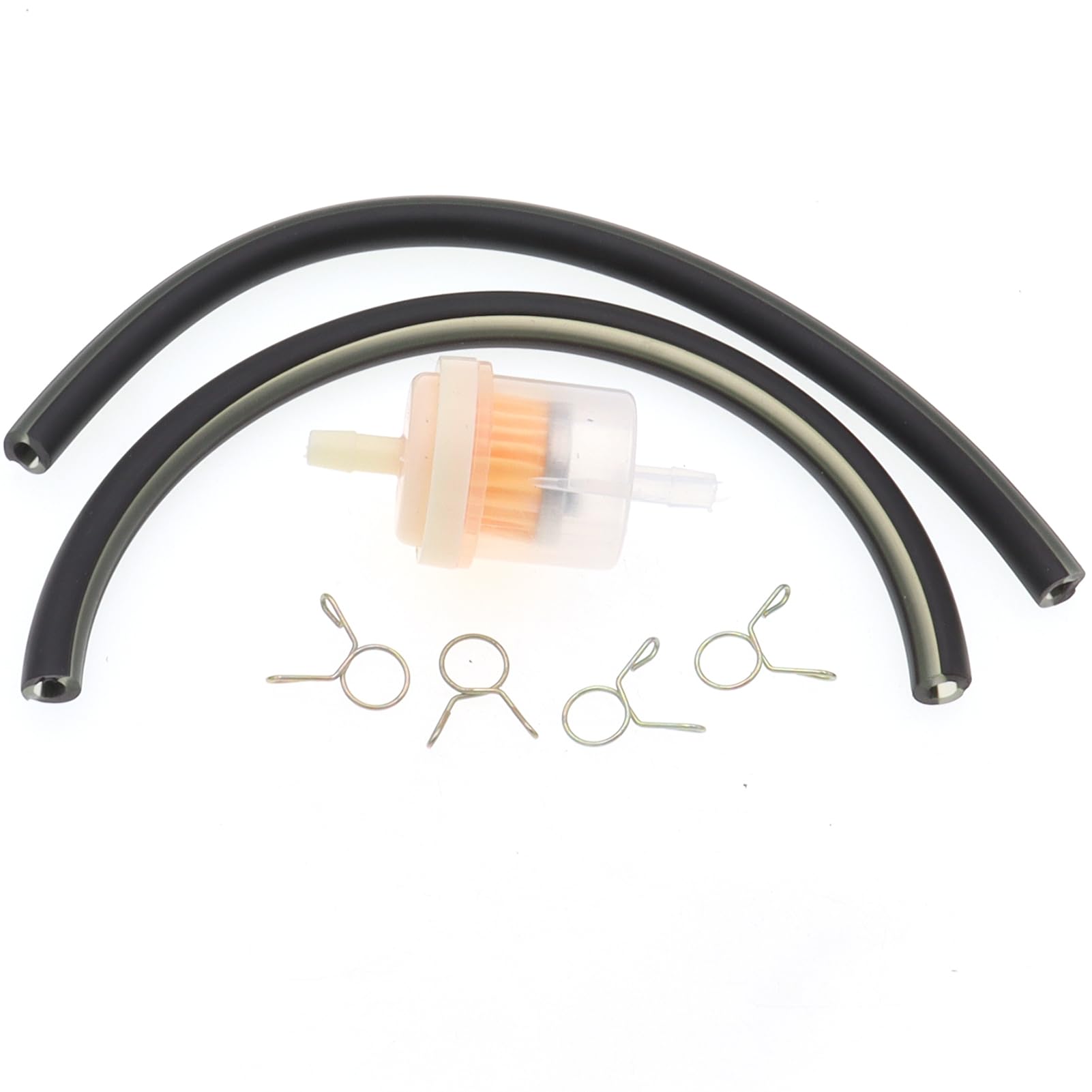 Motorcycle Parts 6mm Fuel Petrol Inline Gas Hose Pipe with Clips for 2 Stroke Mini Moto Dirt Bike ATV Quad(Ivory)