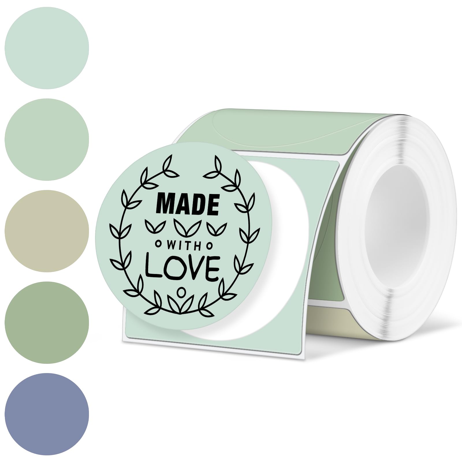 Ctosree 5 Colors Circle Thermal Sticker Labels Self Adhesive Round Direct Thermal Labels Multipurpose Printer Stickers for DIY, Name Tag 250 Pcs/1