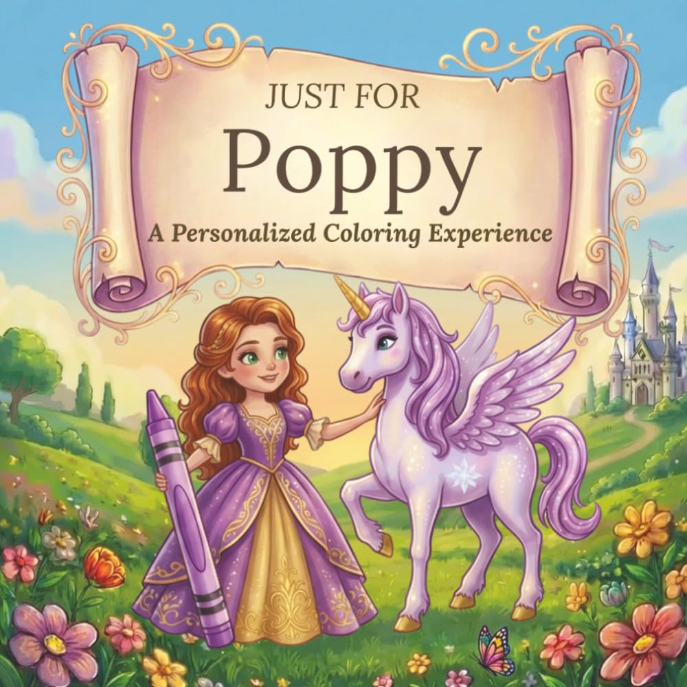 Just for Poppy: A Personalized Coloring Experience: 50 total coloring pages | 28 coloring pages featuring Poppy's name | 22 coloring pages themed for girls (Personalized Coloring Book Series)