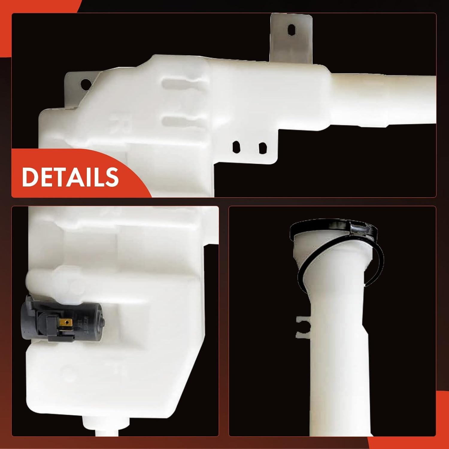 A-Premium Windshield Washer Fluid Reservoir Tank Assembly Compatible with Mazda Protege 1999 2000 2001 - with Pump & Cap
