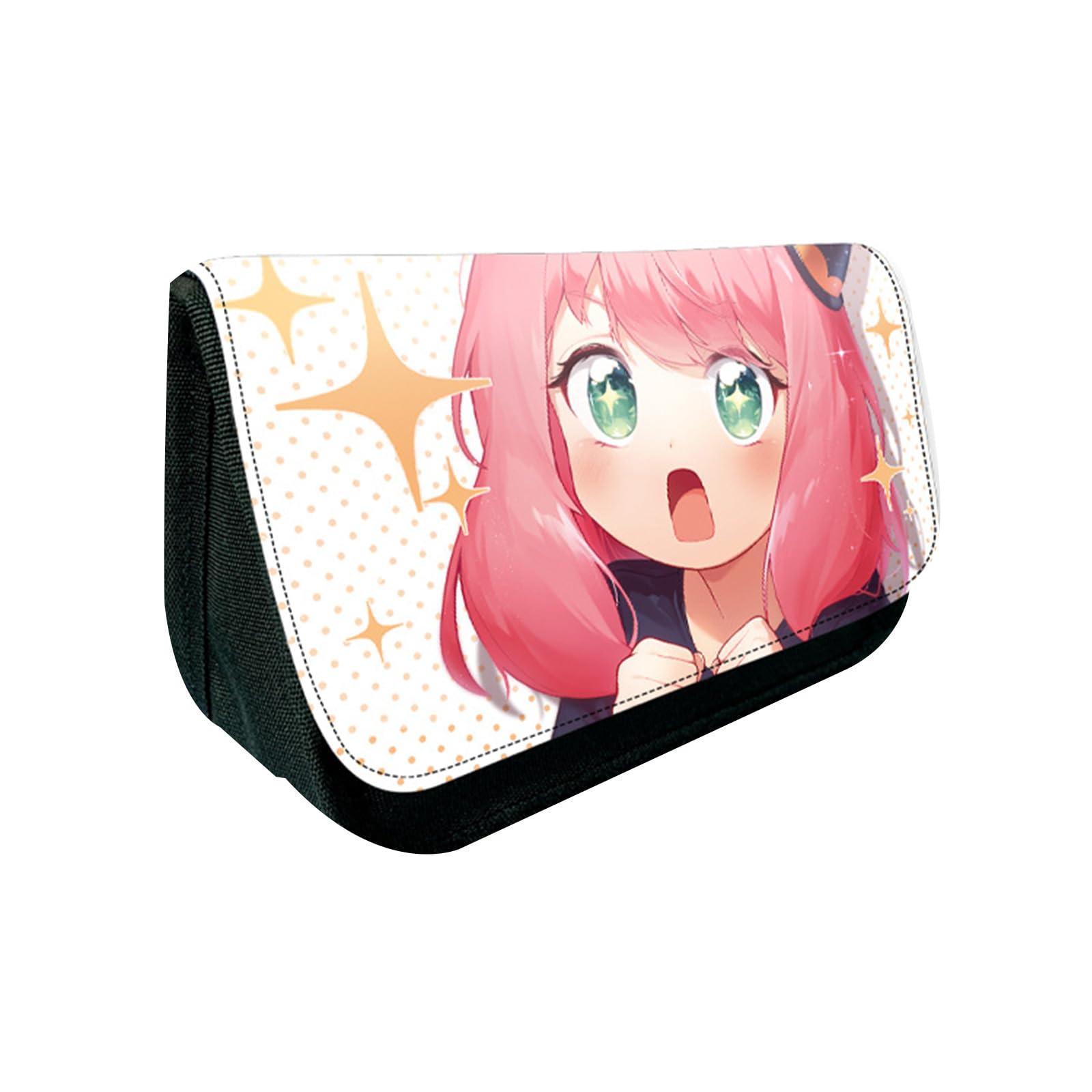 Spy x Family Waterproof Canvas Flap Pencil Pouch Large-Capacity Pencil Case Student Stationery Case