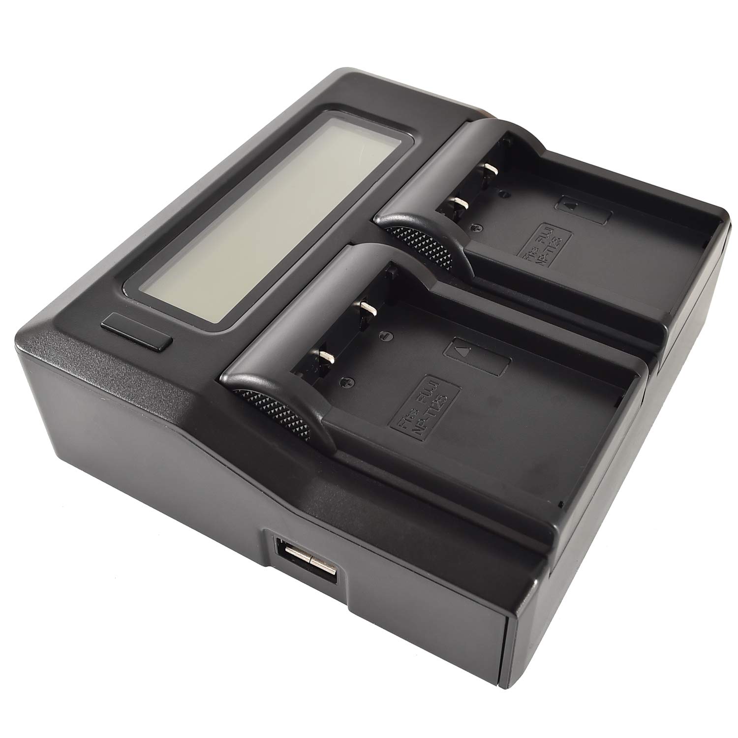 DSTE NP-T125 - Batteria di ricambio (2 pezzi) e caricatore rapido LCD, compatibile con fotocamera Fujifilm GFX 50S GFX50S GFX 50R GFX50R GFX 100 e Fujifilm VG-GFX1 Vertical Battery grip
