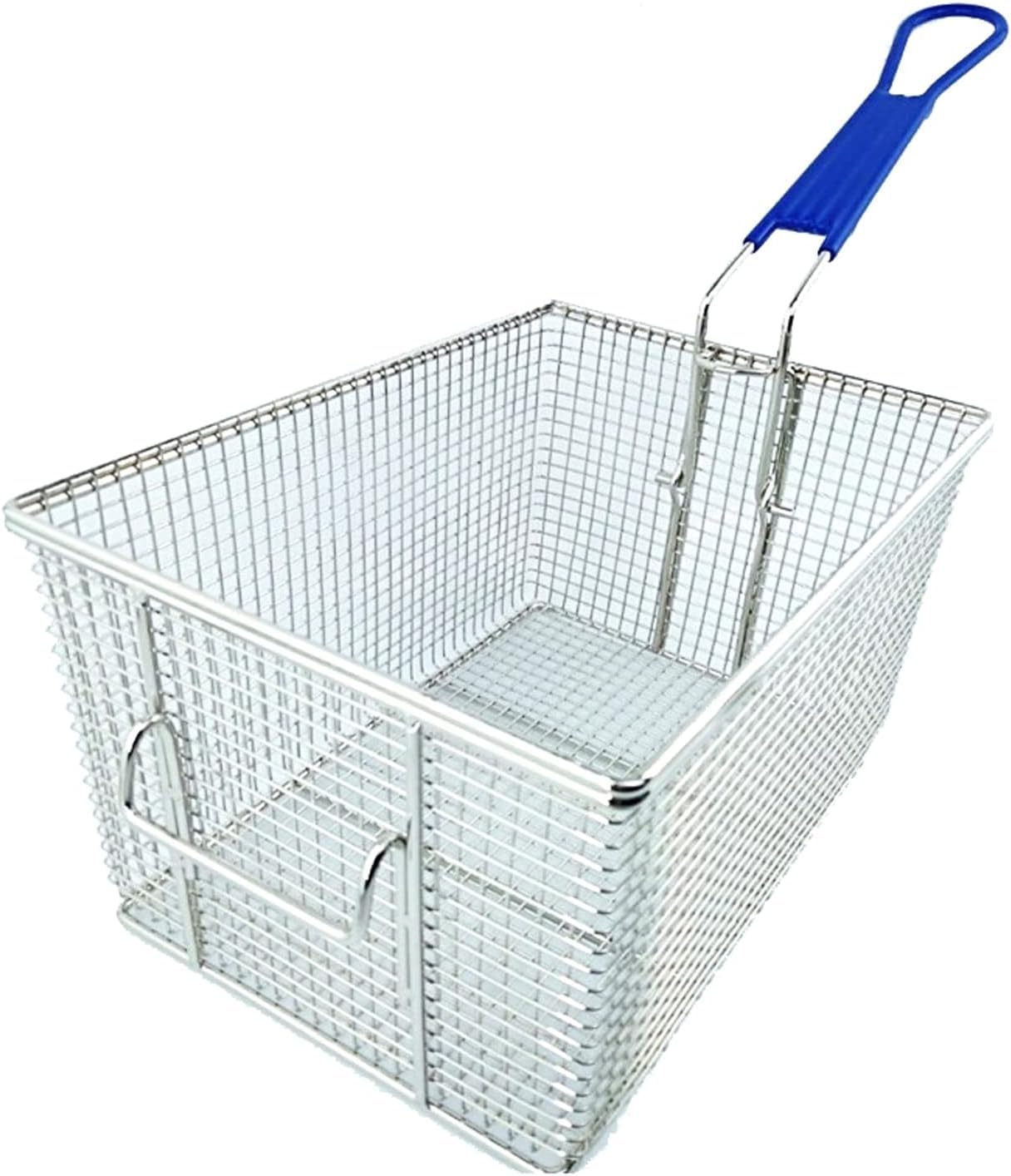 Cesta cuadrada de acero inoxidable de grado comercial, 28 x 20 x 15 cm, herramienta de cocina para restaurantes, ideal para freír, freír y drenar aceite en cocinas profesionales