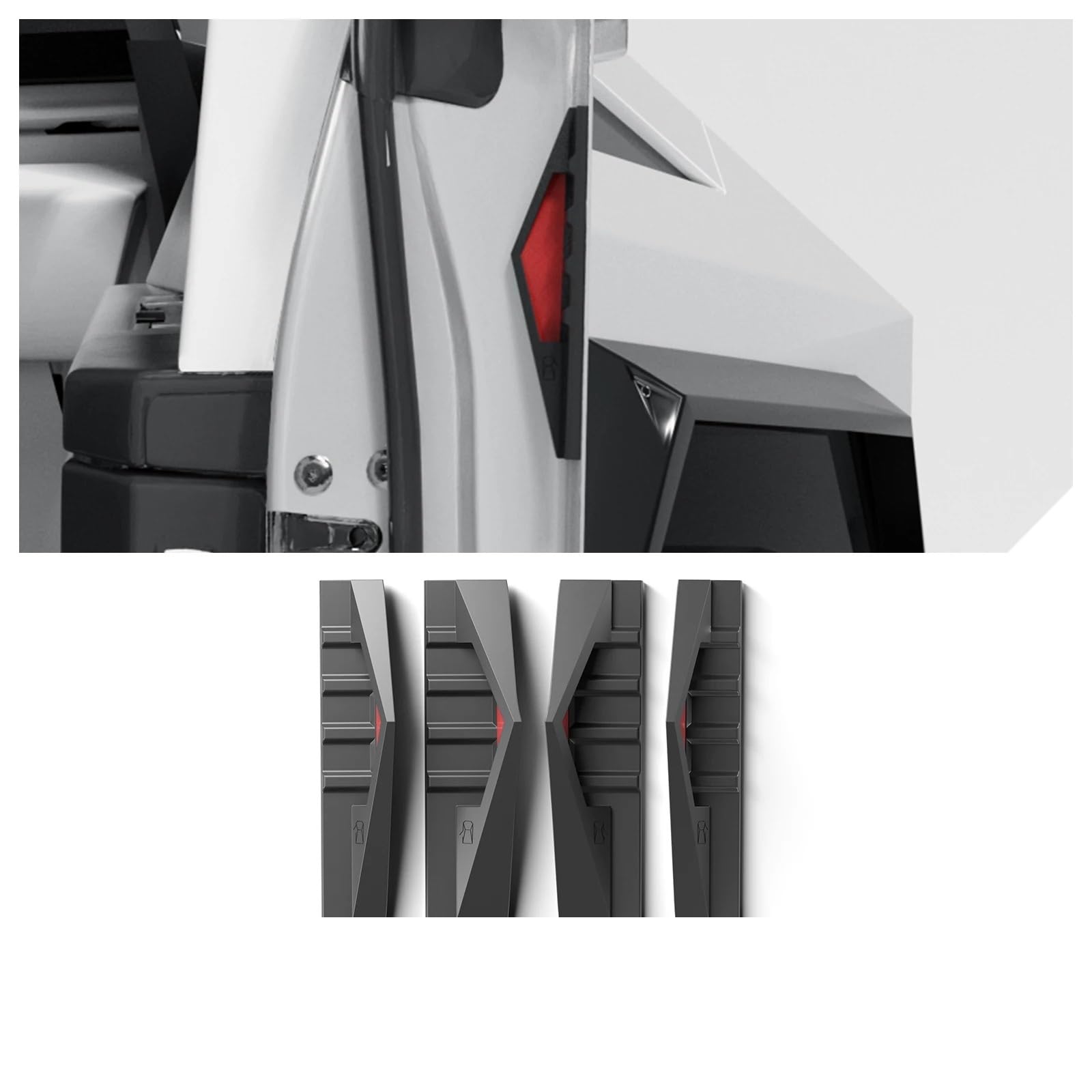 dekorative Abdeckung Seitengriffs Für Cybertruck 2024-2026 Auto Türgriffe Anti Fingerprint Silikon Schließen Griff Schutzhülle Zubehör 4Pcs