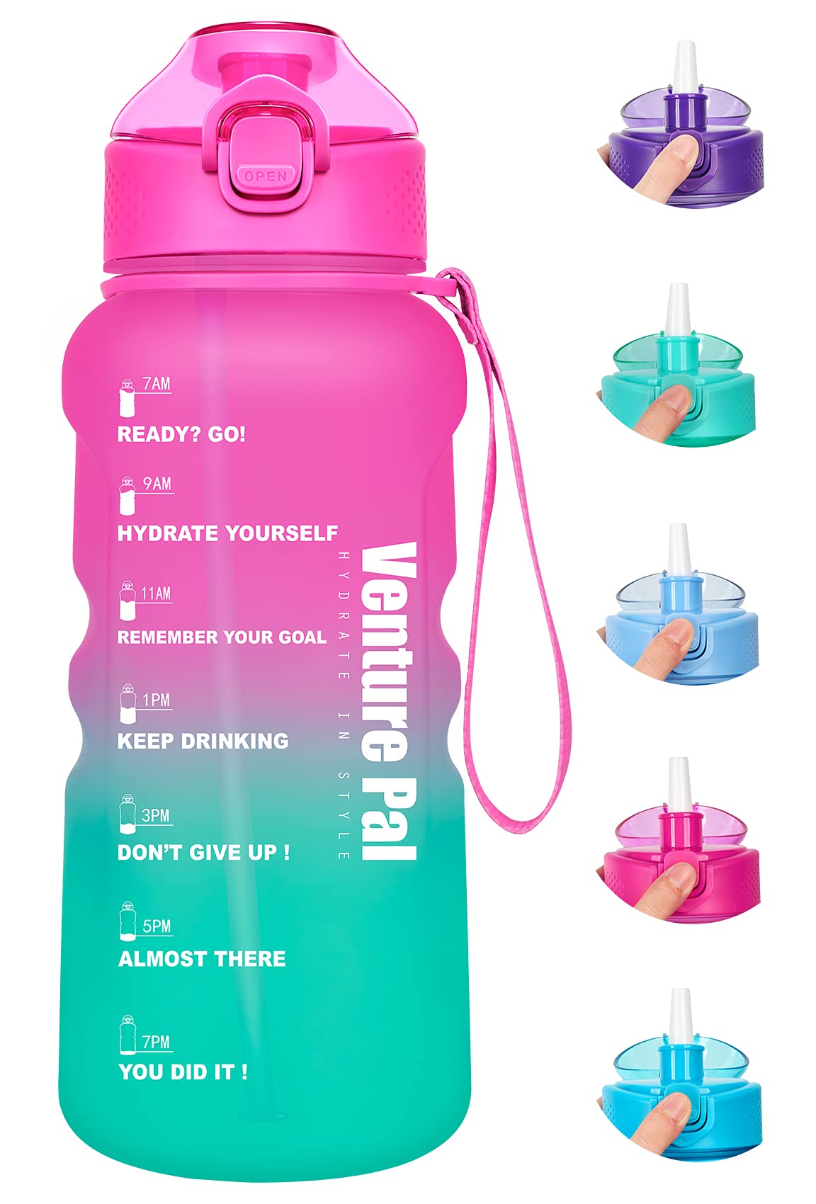 Buy Venture Pal One & Half Gallon Water Bottle with Straw and Times to