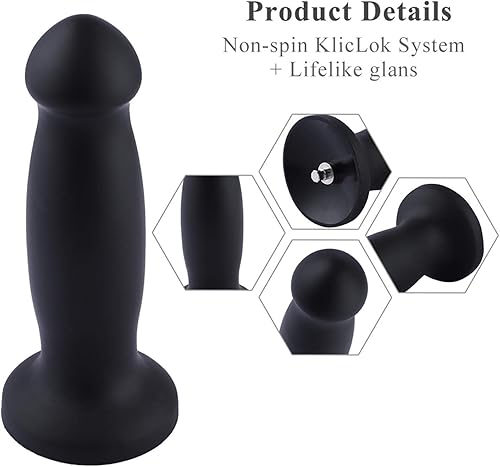 Miniatura 4 de Hismith Consolador anal vibrador de 7.28 pulgadas con 3 velocidades + 4 modos con sistema KlicLok, tapón de silicona para usuarios avanzados
