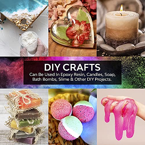 Miltin Crafts Mica Powders - 15 Vibrant Colours (5g/Bag) for Epoxy Resin Pigment, Wax Melts, Makeup, Lip Gloss, Candles, Bath Bombs, Nail Art, Soap & Slime - Image 2