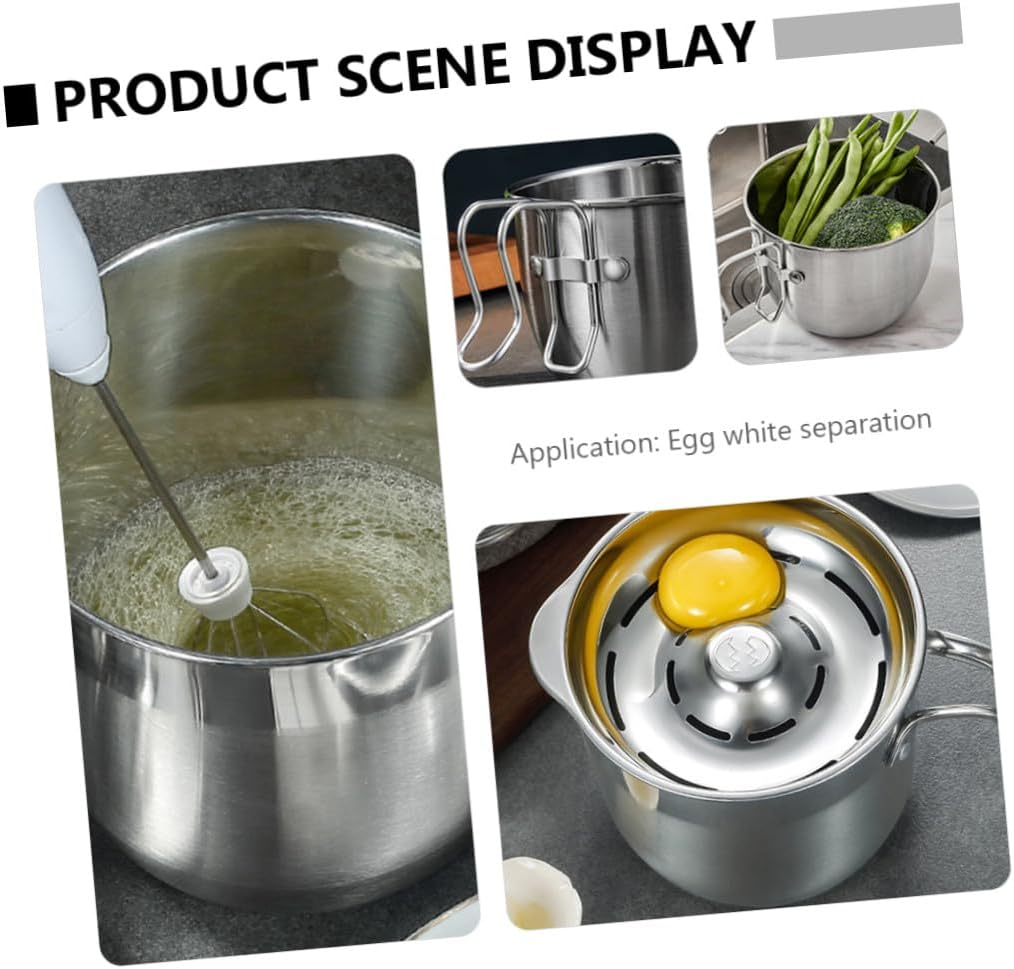 Happyyami Stainless Steel Egg Separator with Hollow Design Egg Dividing Bucket for Efficient Yolk and White Separation Easy to Use Protein Separation Tool Housewarming present