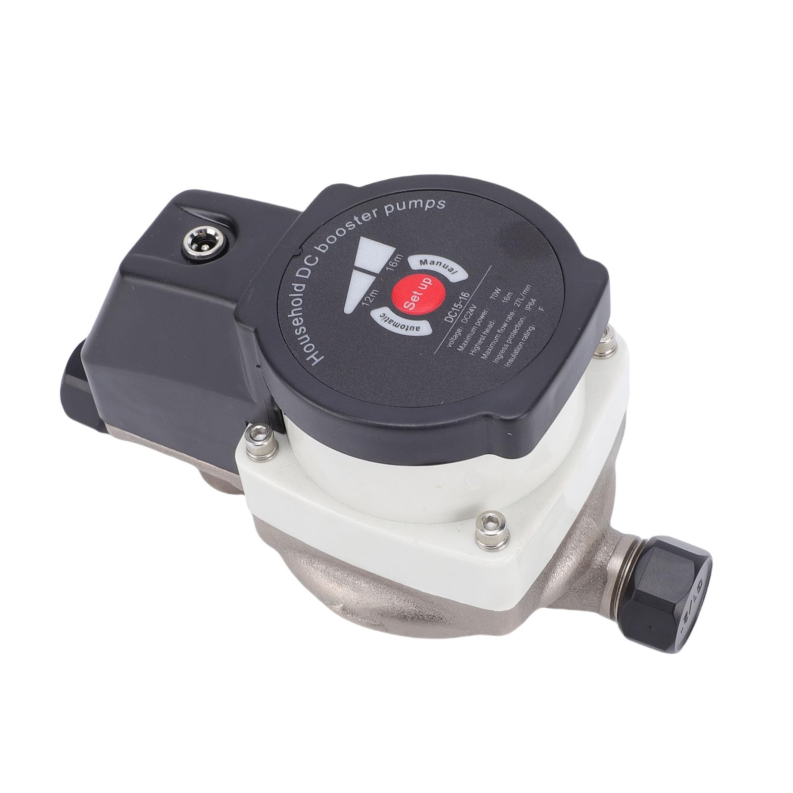 Cocoarm Bomba Elevadora de Presión de Agua de Ahorro de Energía 428GPH con Tubo Corrugado para Lavabo de Baño, Lavadora, 24V (Enchufe de la UE)