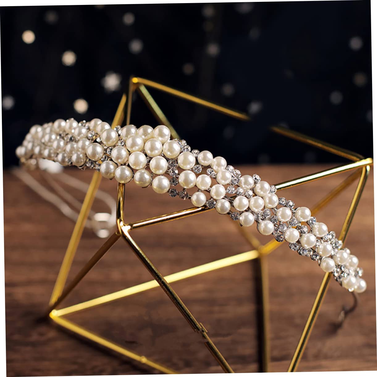 Housoutil 5piezas Diadema De Perlas Falsas Para Novia Tocado Elegante Rhinestones Accesorio De Cabello Para Bodas y Fiestas Para Celebraciones Especiales y Eventos Formales
