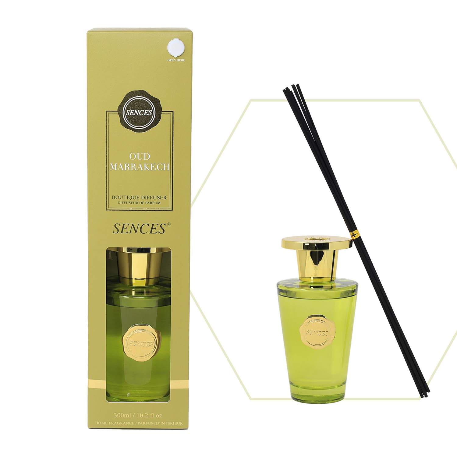 Boutique Reed Diffuser 300ml Scented Wick Fragrance Oud Marrakech Aromatherapy