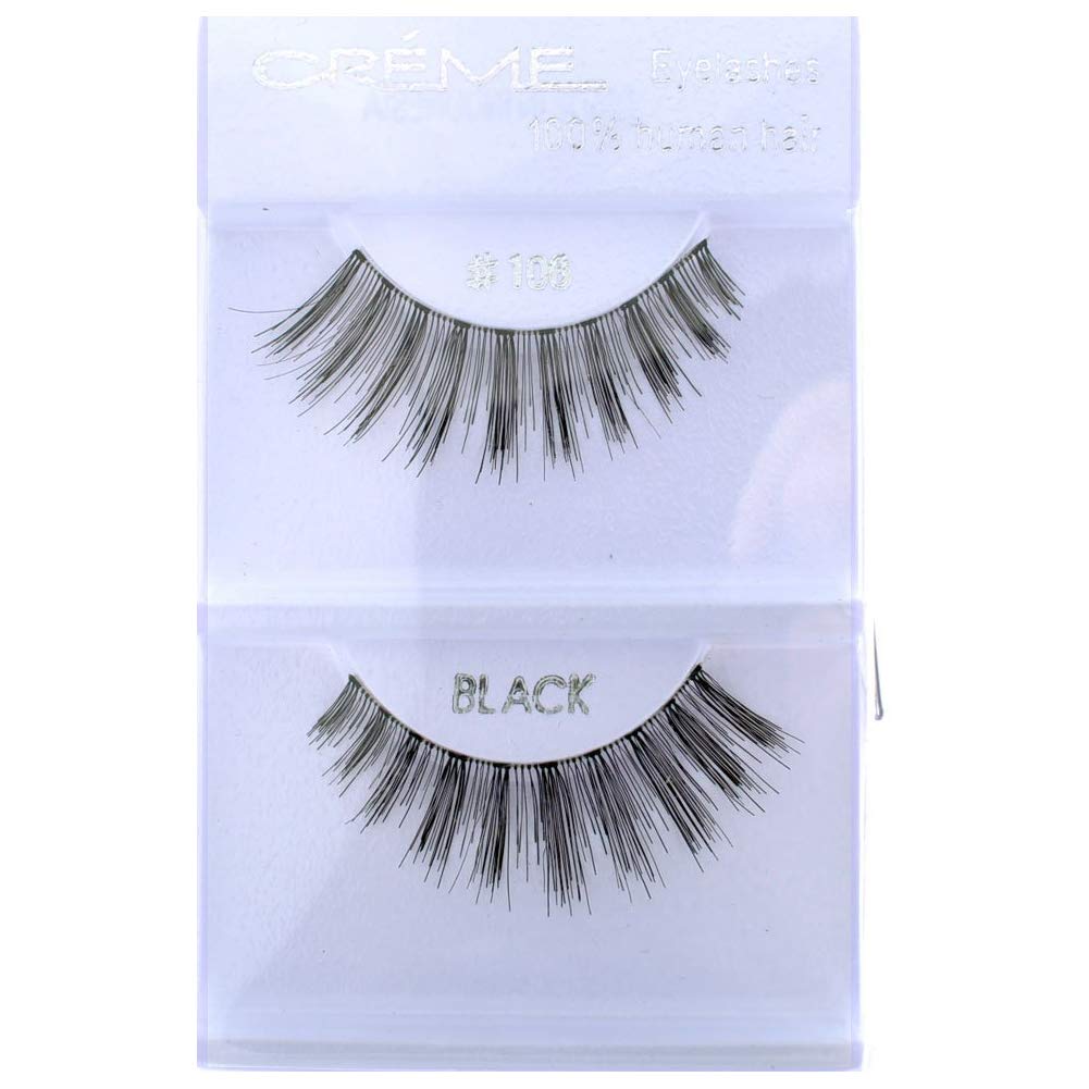 12 Pairs Crème 100% Human Hair Natural False Eyelash Extensions #106