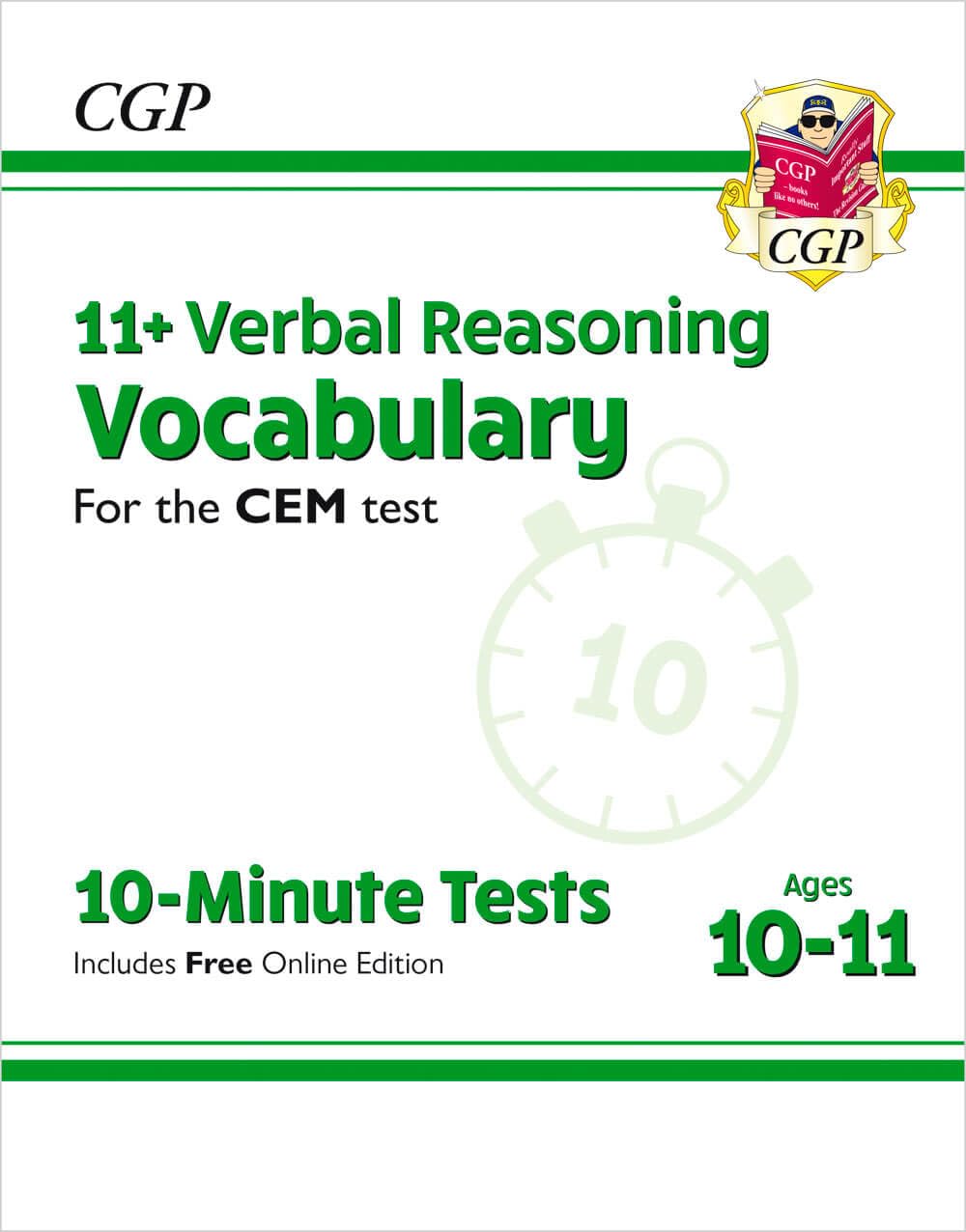 11+ CEM 10-Minute Tests: Verbal Reasoning Vocabulary - Ages 10-11 (with Online Edition): for the 2026 tests (CGP CEM 11+ Ages 10-11)