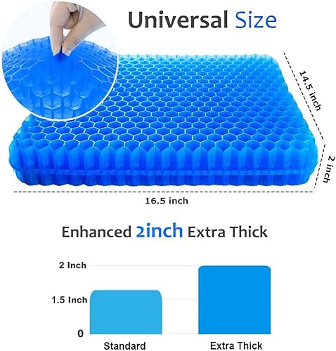 Miniatura 3 de Cojín de gel para sentarse durante mucho tiempo, cojín de gel extra grueso para silla de ruedas, cojines suaves para sillas de oficina, hogar