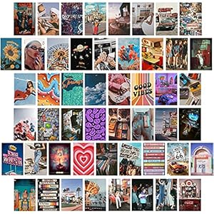 50 stuks Retro 80s 90s wandcollageset, esthetische afbeeldingen, 10 x 15 cm, jongens- en meisjesslaapkamer, VSCO…