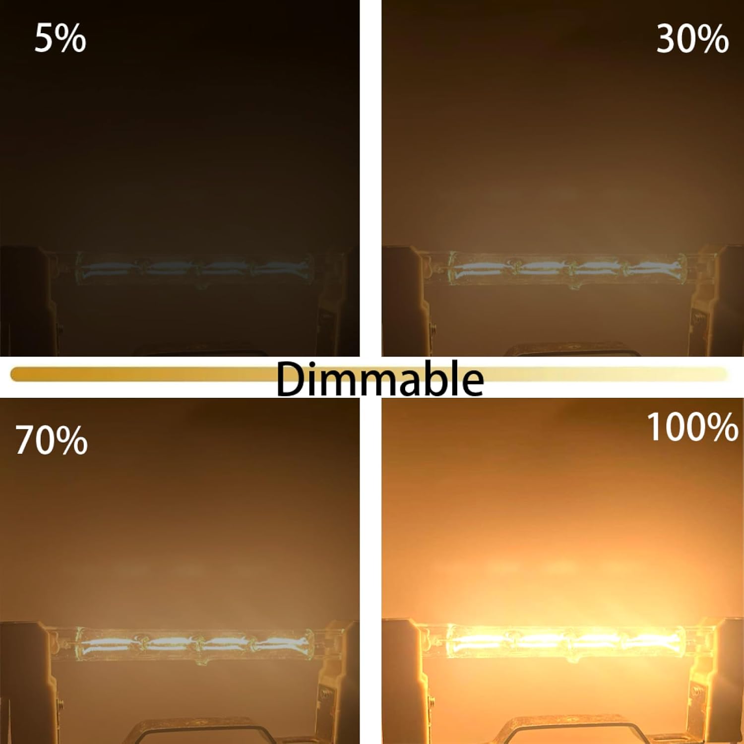 R7S Halogen 125mm 1000W 120V Dimmable Tungsten J125 T3 J Type Light Bulbs R7S 125 1000W Double Ended Quartz Tube Lamps 10PC 120V-1000W