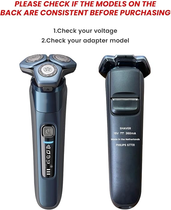 15V for Philips Shaver Charger HQ8505 Cable, UK for One Blade Series